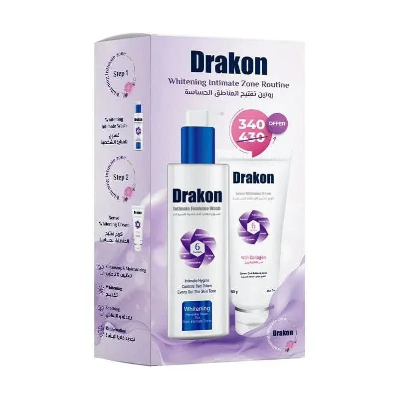 Drakon Whitening Intimate Zone Routine (wash 200ml+ cream 50ml)