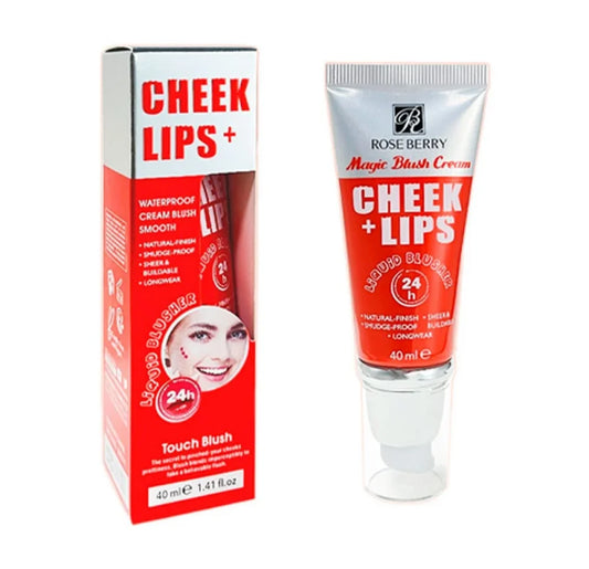 Roseberry cheek+ lips waterproof cream blush smooth
