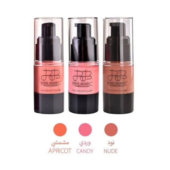 Rose berry apricote cheek liquid blush درجات