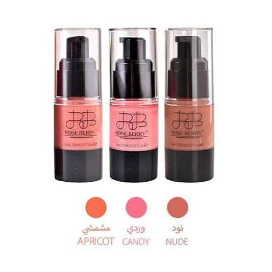 Rose berry apricote cheek liquid blush درجات