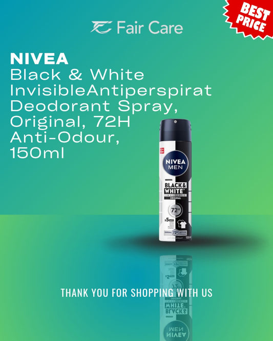 Nivea black and white invisible deodorant spray anti odour (150ml)