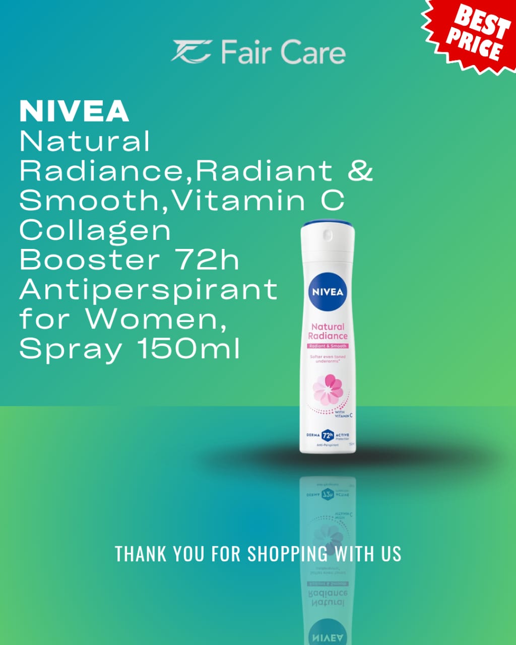 Nivea natural radiance & smooth, vit c,collagen booster for women spray (150ml)