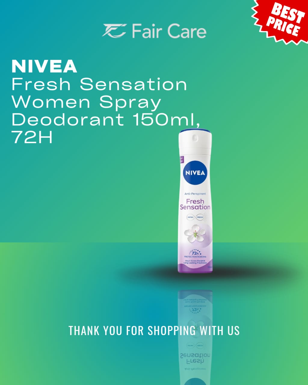 Nivea fresh sensation women spray deodorant (150ml)