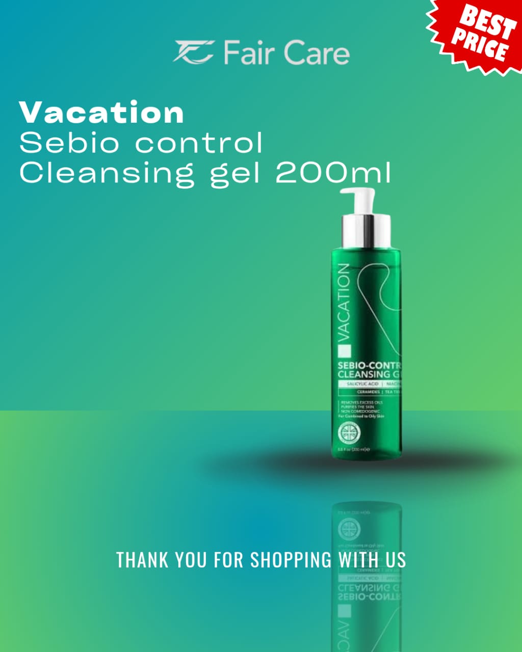Vacation sebio control cleansing gel (200ml)