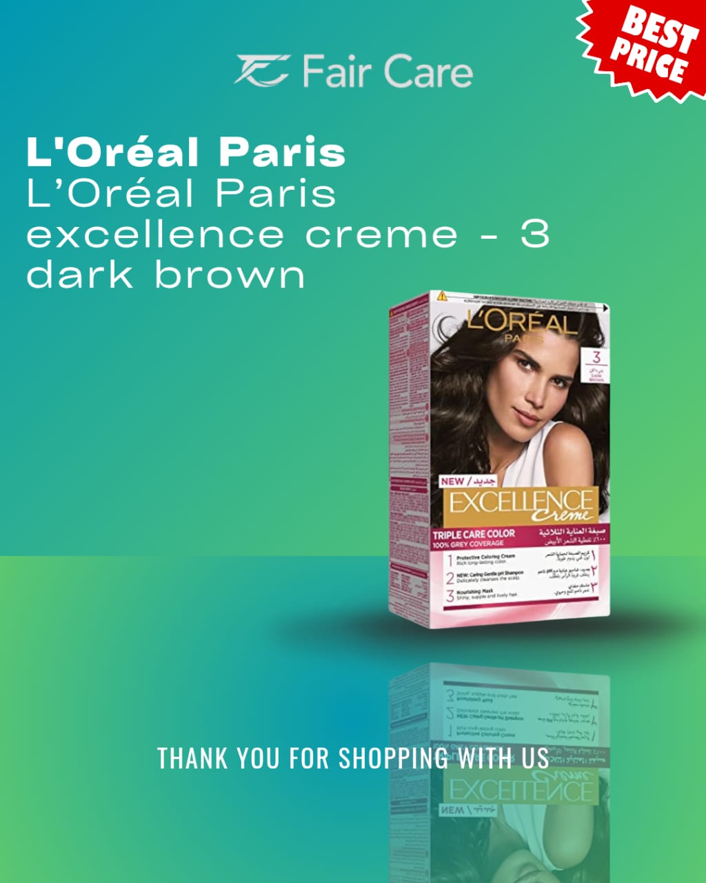 L’Oréal Paris excellence creme (dark brown)