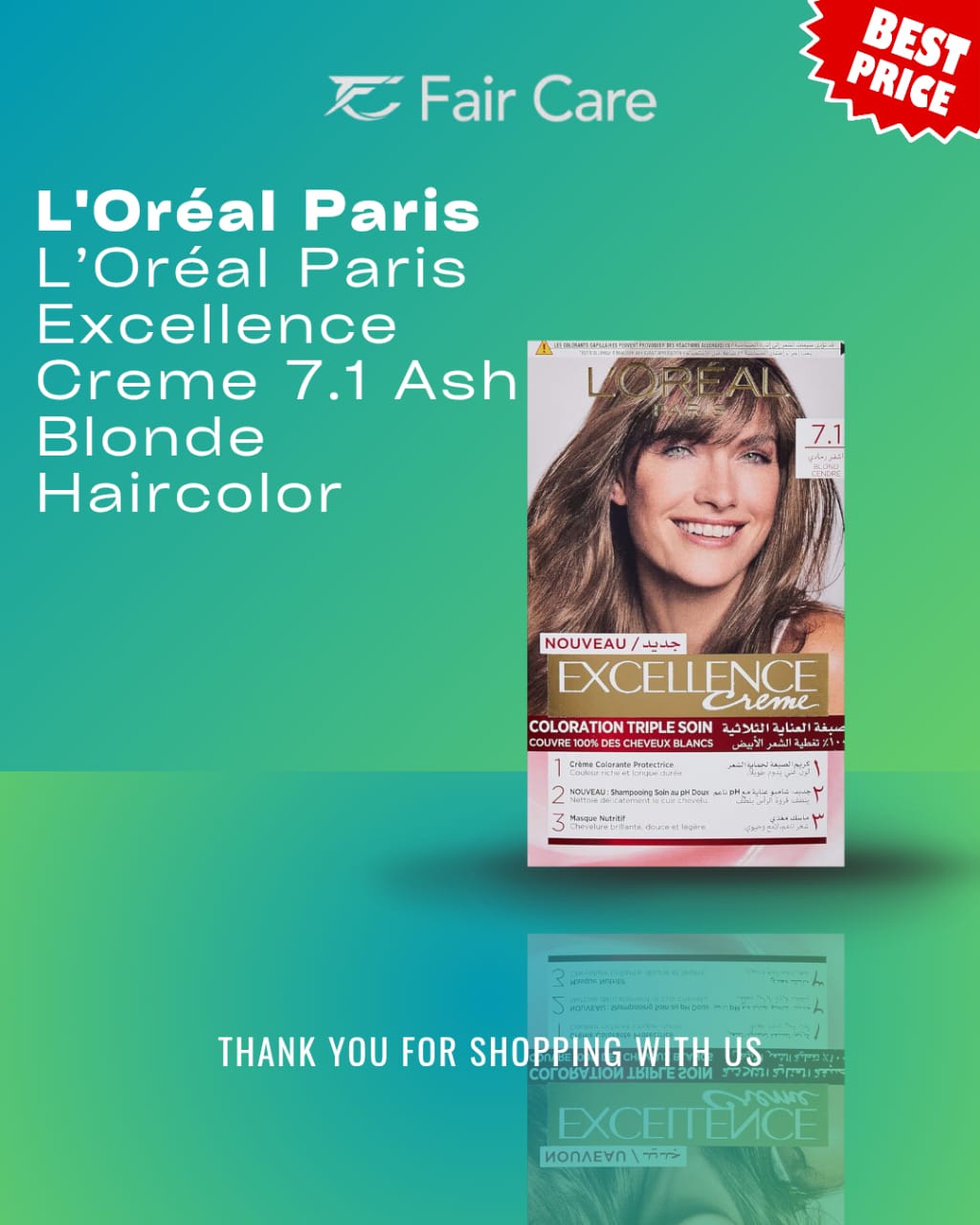 L’Oréal Paris excellence creme (ash blonde ) hair color