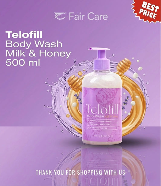 Telofill body wash milk & honey 500ml