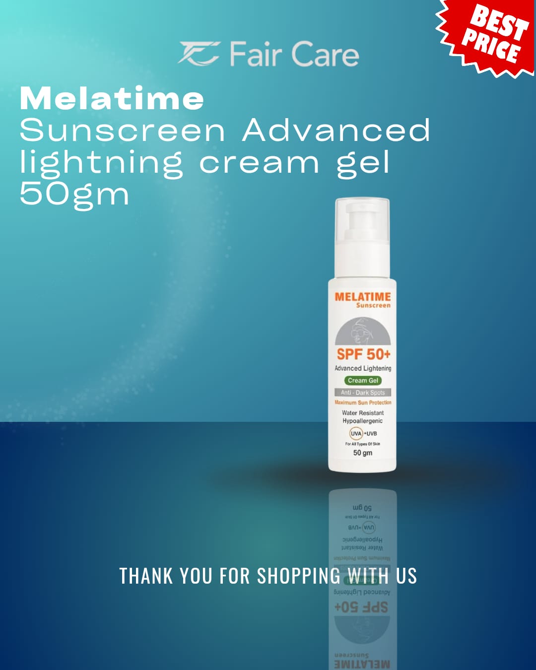 Melatime sunscreen advanced lightning cream gel (50gm)