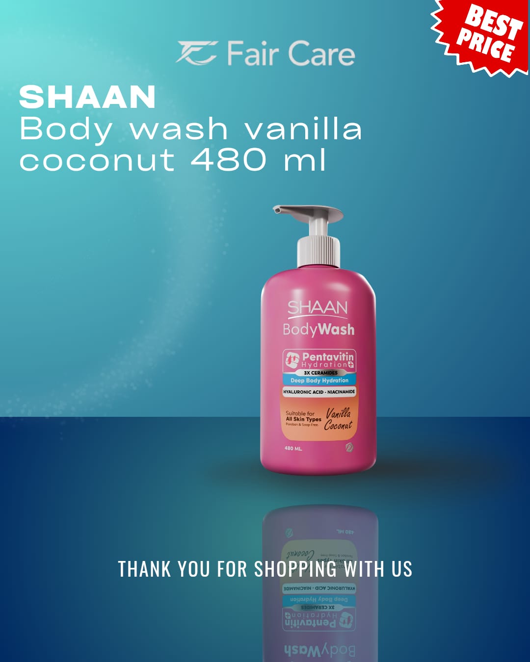 Shaan body wash (vanilla coconut) 480ml