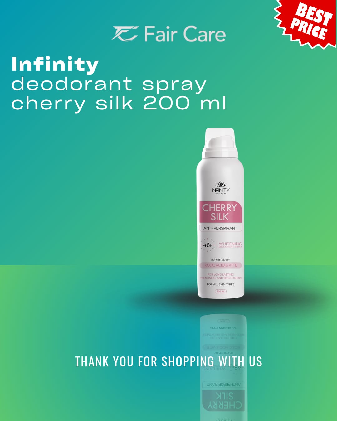 Infinity deodorant spray cherry silk (200ml)