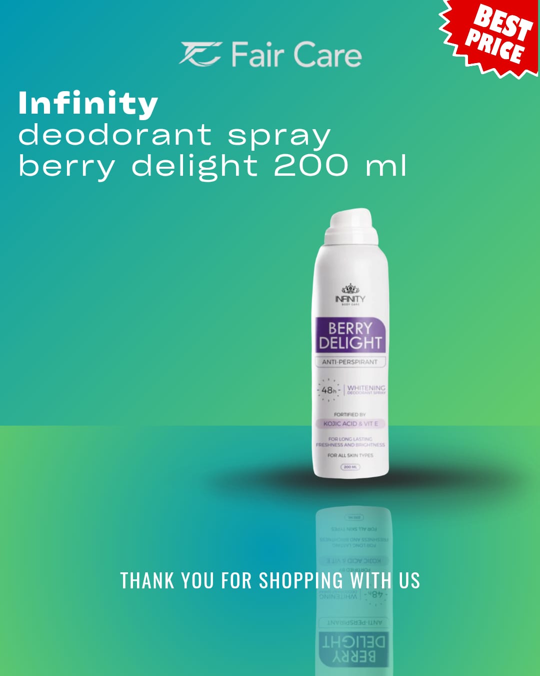 Infinity deodorant spray (berry delight ) 200ml