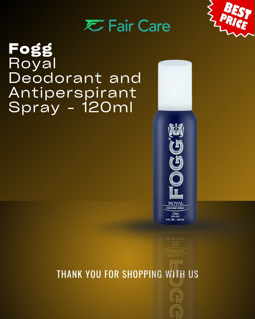 Fogg royal deodorant & antiperspirant spray (120ml)