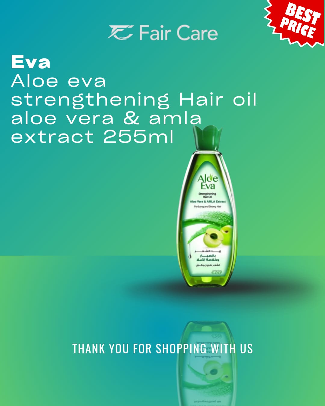 Aloe Eva Strengthening Hair Oil With Aloe Vera & Amla Extract 255ml