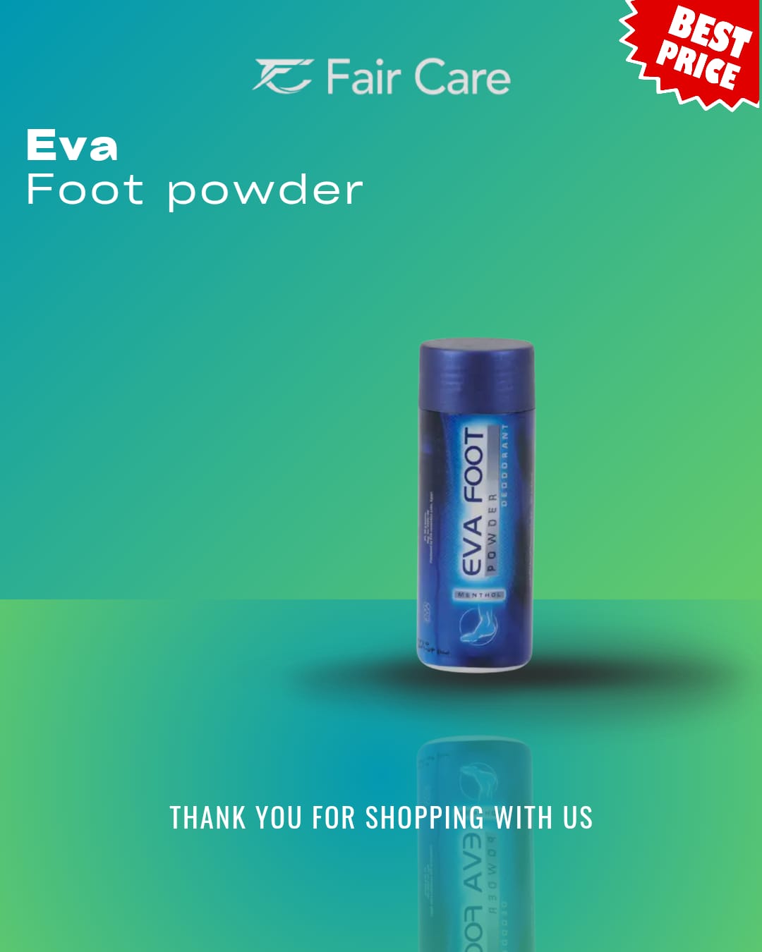 ألو إيفا مزيل عرق بودرة للقدمين بالمنثول 50 جرام