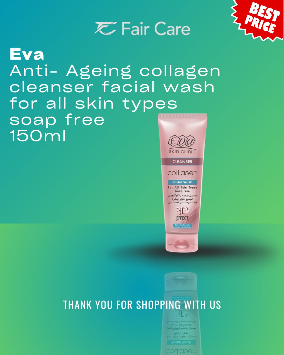 Eva Skin Clinic Anti-Ageing Collagen Facial Wash 150ml