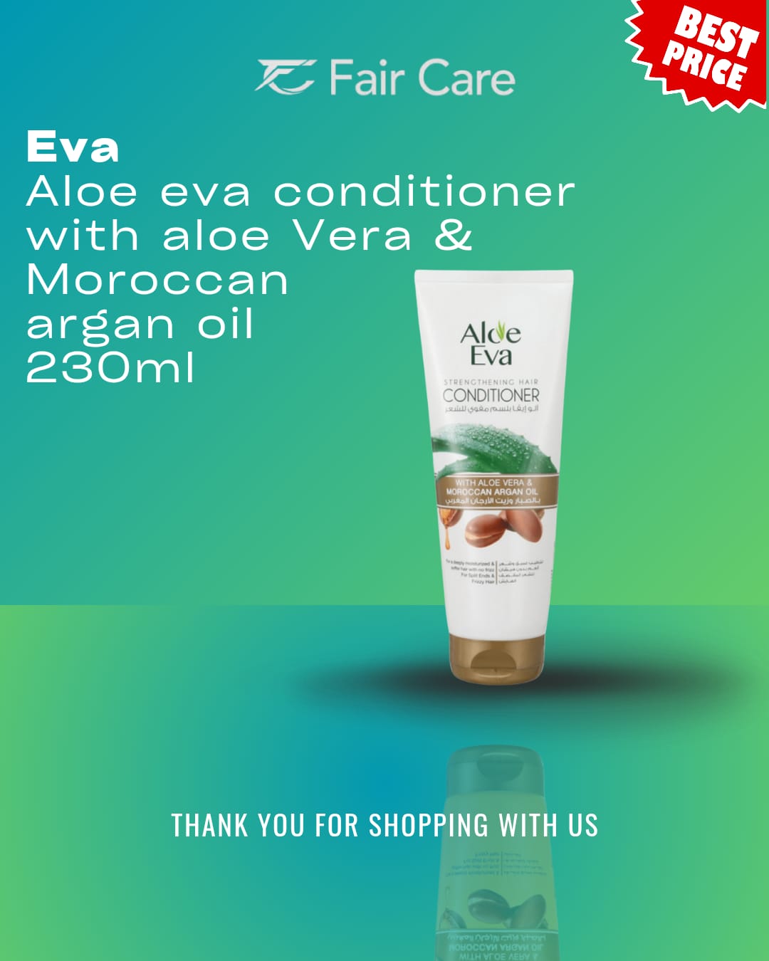 Aloe Eva Strengthening Hair Shampoo With Aloe Vera & Moroccan Argan Oil 230ml