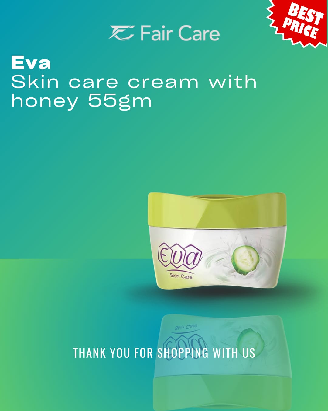 كريم العناية بالبشرة إيفا بالزبادي والخيار للبشرة الدهنية 55 جرام