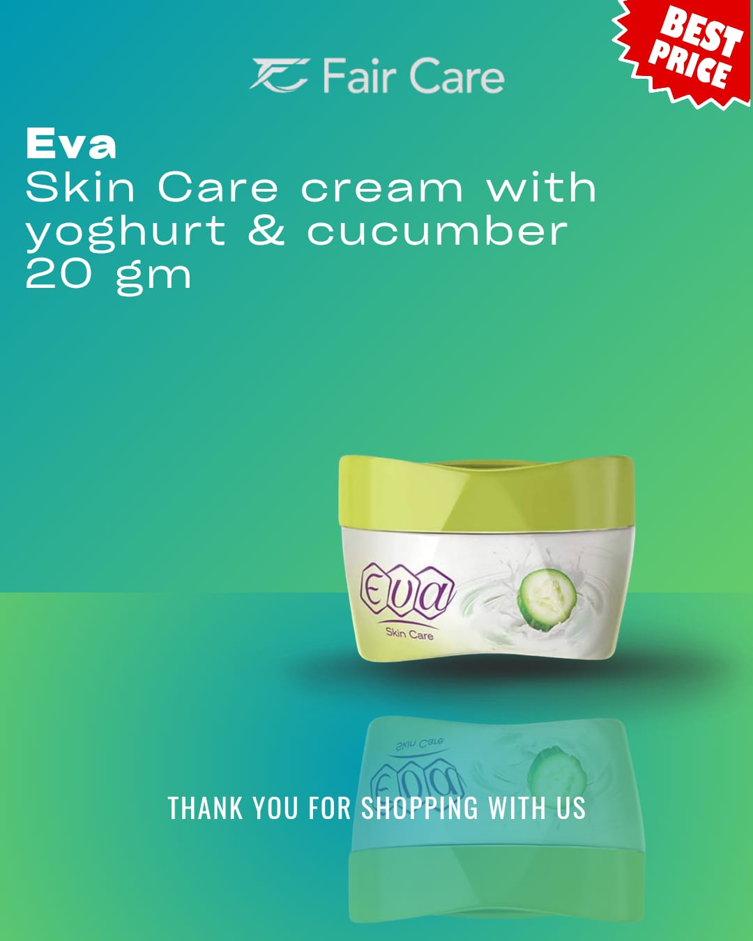 كريم إيفا للعناية بالبشرة بالزبادي والخيار للبشرة الدهنية 20 جرام