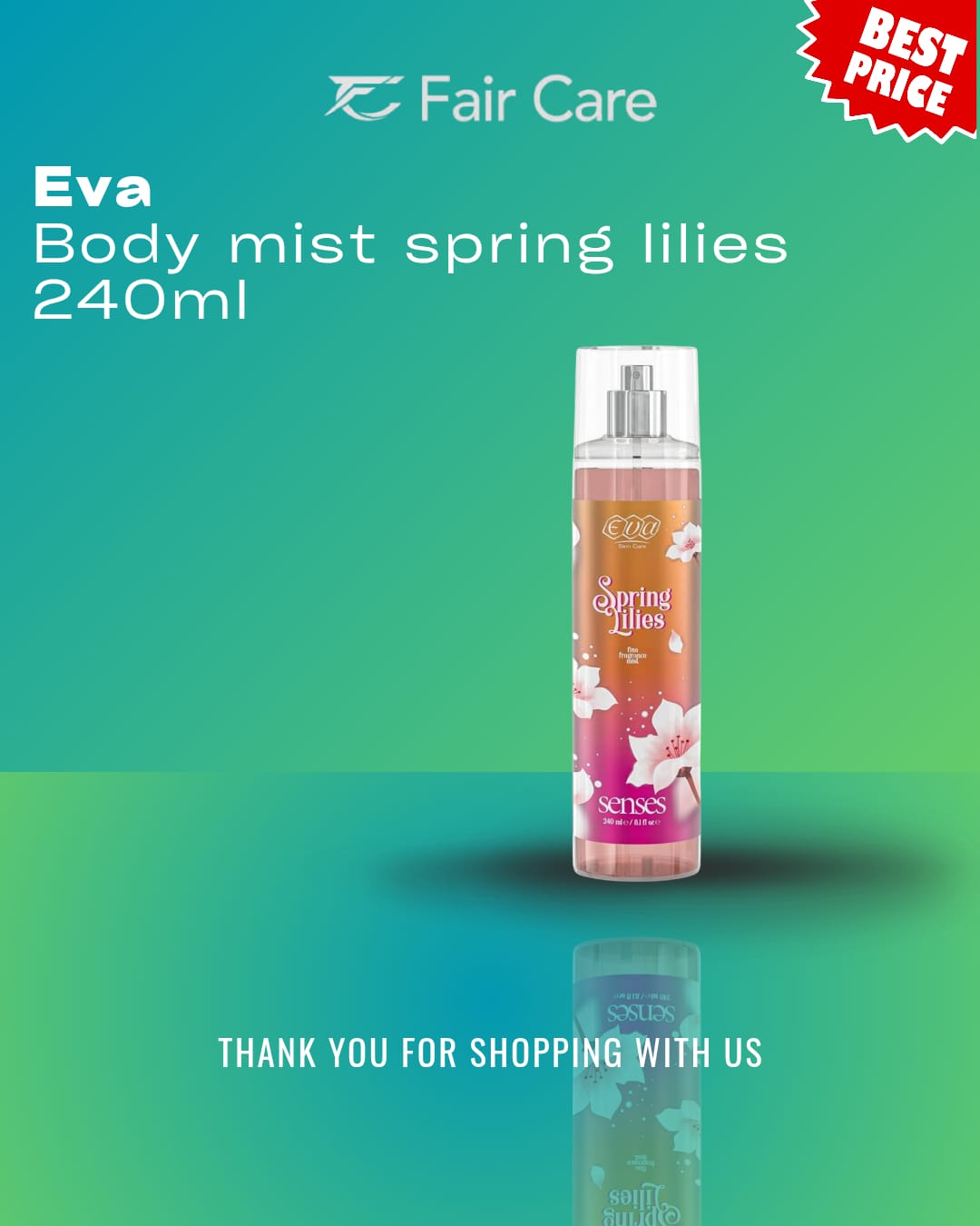 Eva Fine Fragrance Mist Red Spring Lilies 240ml