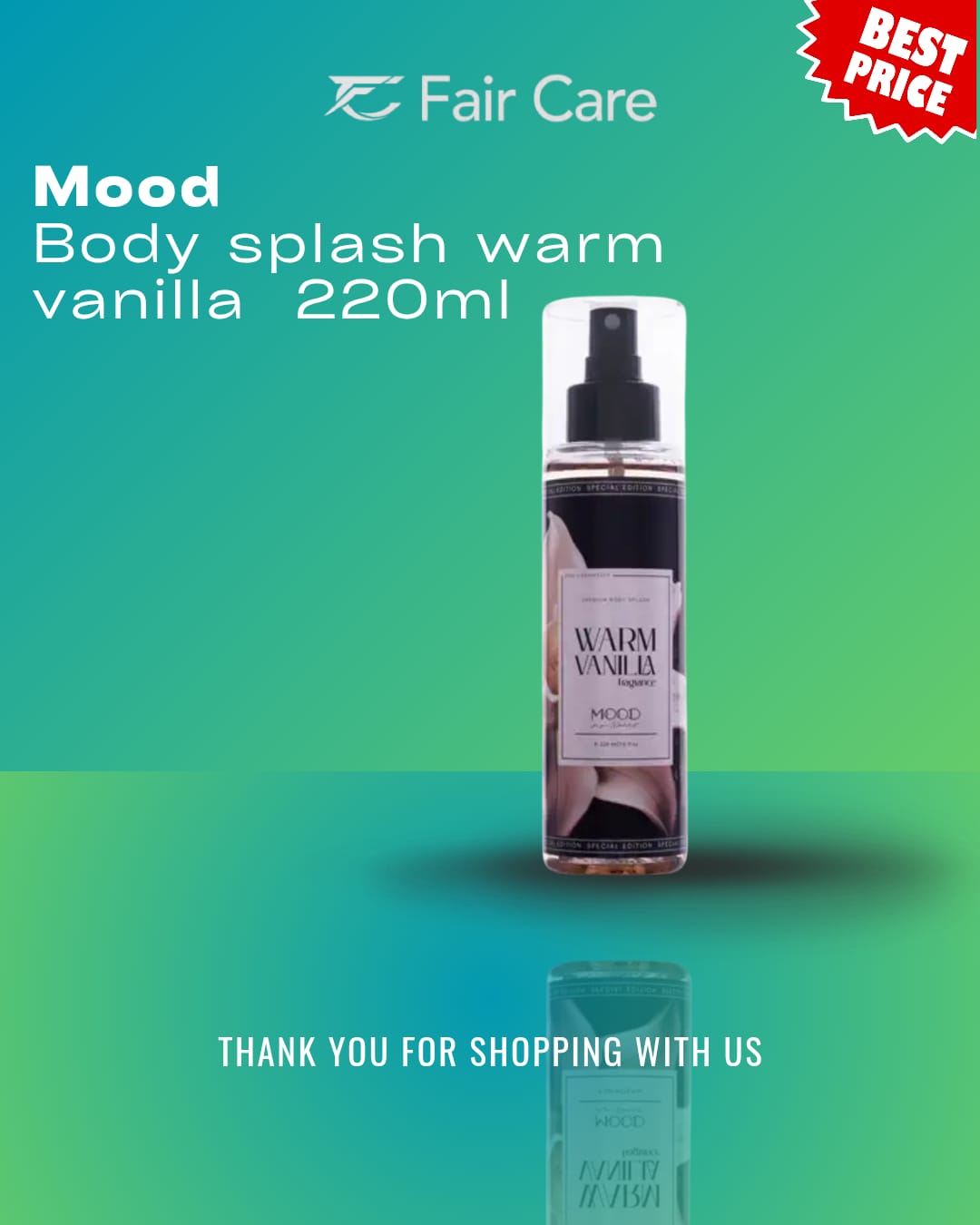MOOD Warm Vanilla Body Splash 220ml