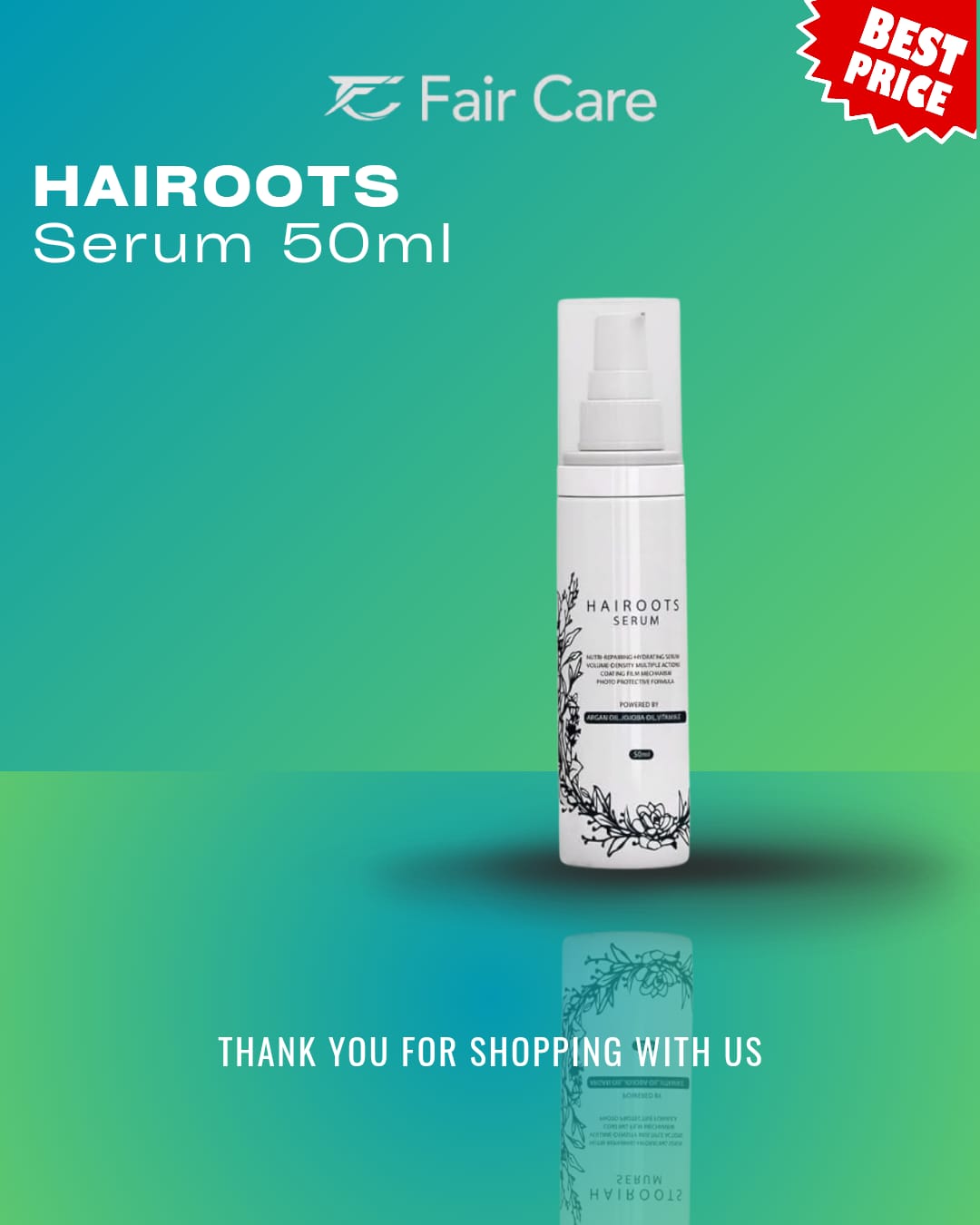 Hairoots Serum Powered By Argan Oil Jojoba Oil Vitamin E 50 Ml