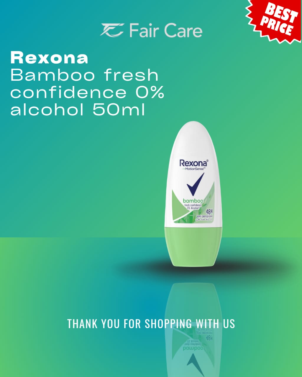 Rexona Women Antiperspirant Deodorant Bamboo Freeze Roll On 50Ml