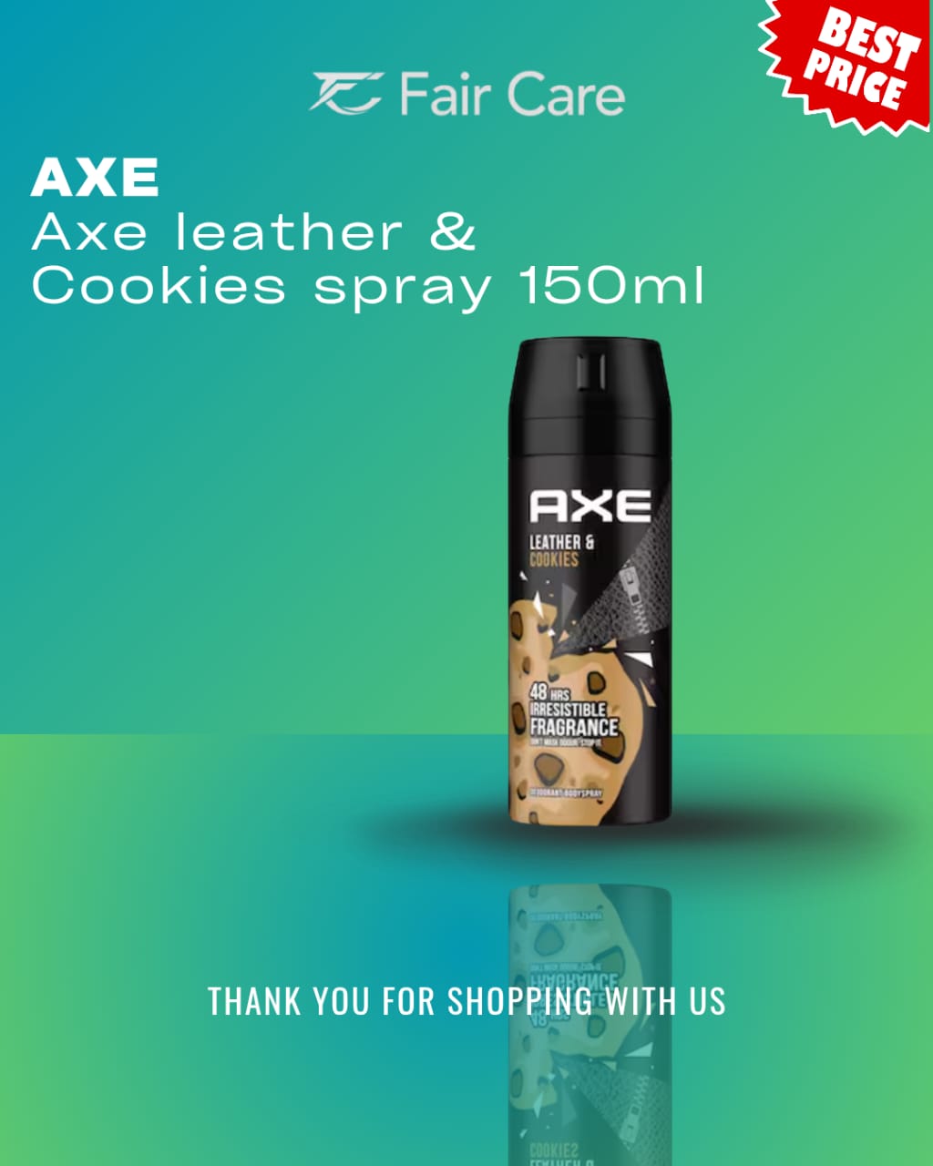 Axe Body Spray for Men Leather & Cookies Black 150ml
