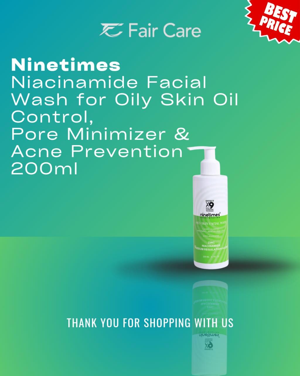 NineTimes  Niacinamide Facial Wash For Oily Skin Oil Control 200ml