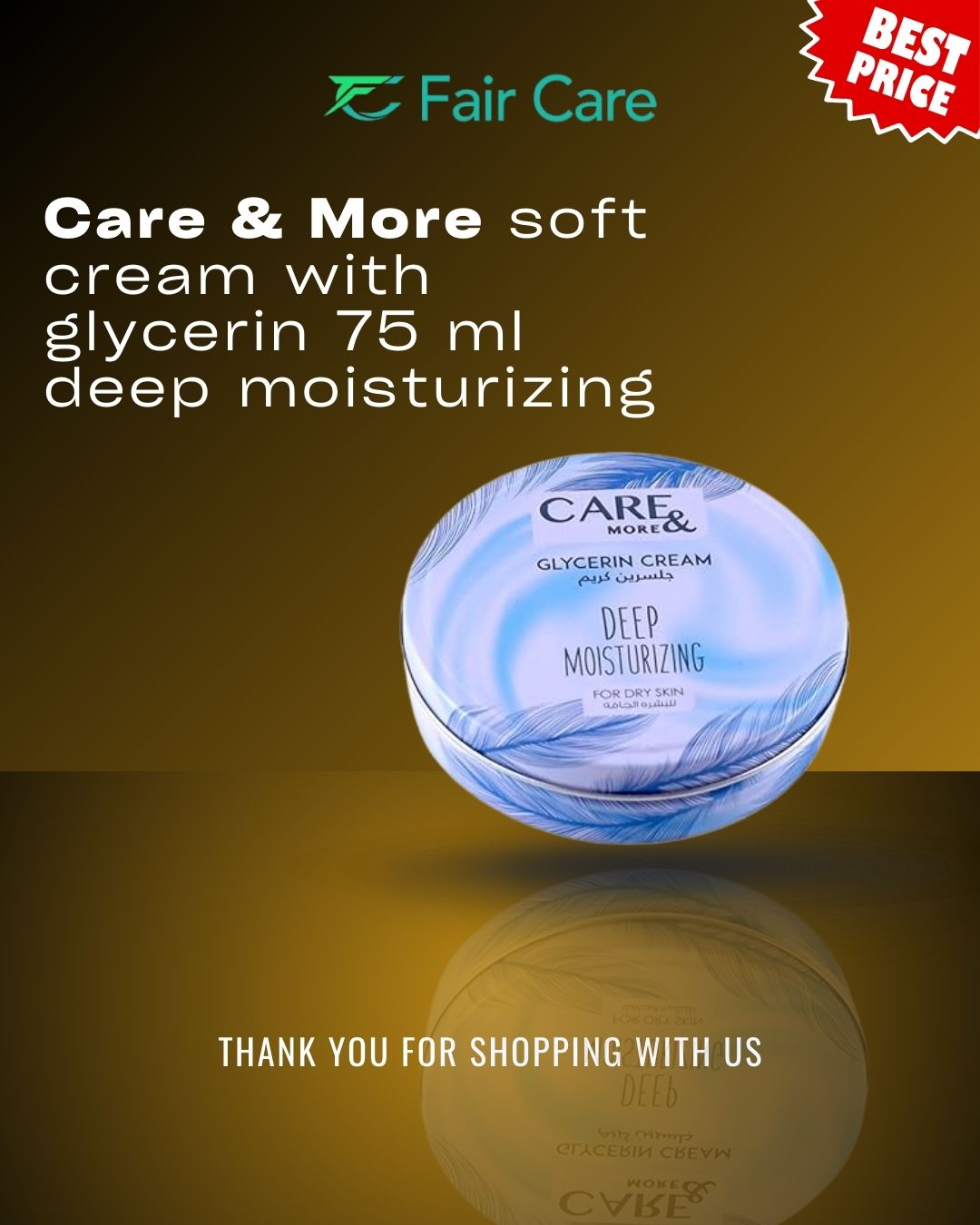 Care&More Glycerin Cream Deep Moisturizing - Light Blue 75ml