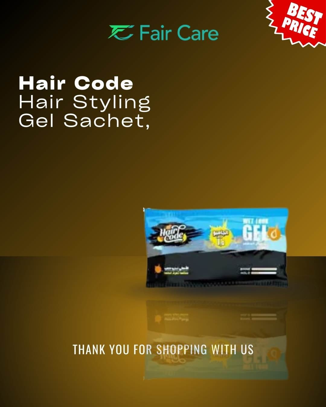 Hair code hair styling gel sachet