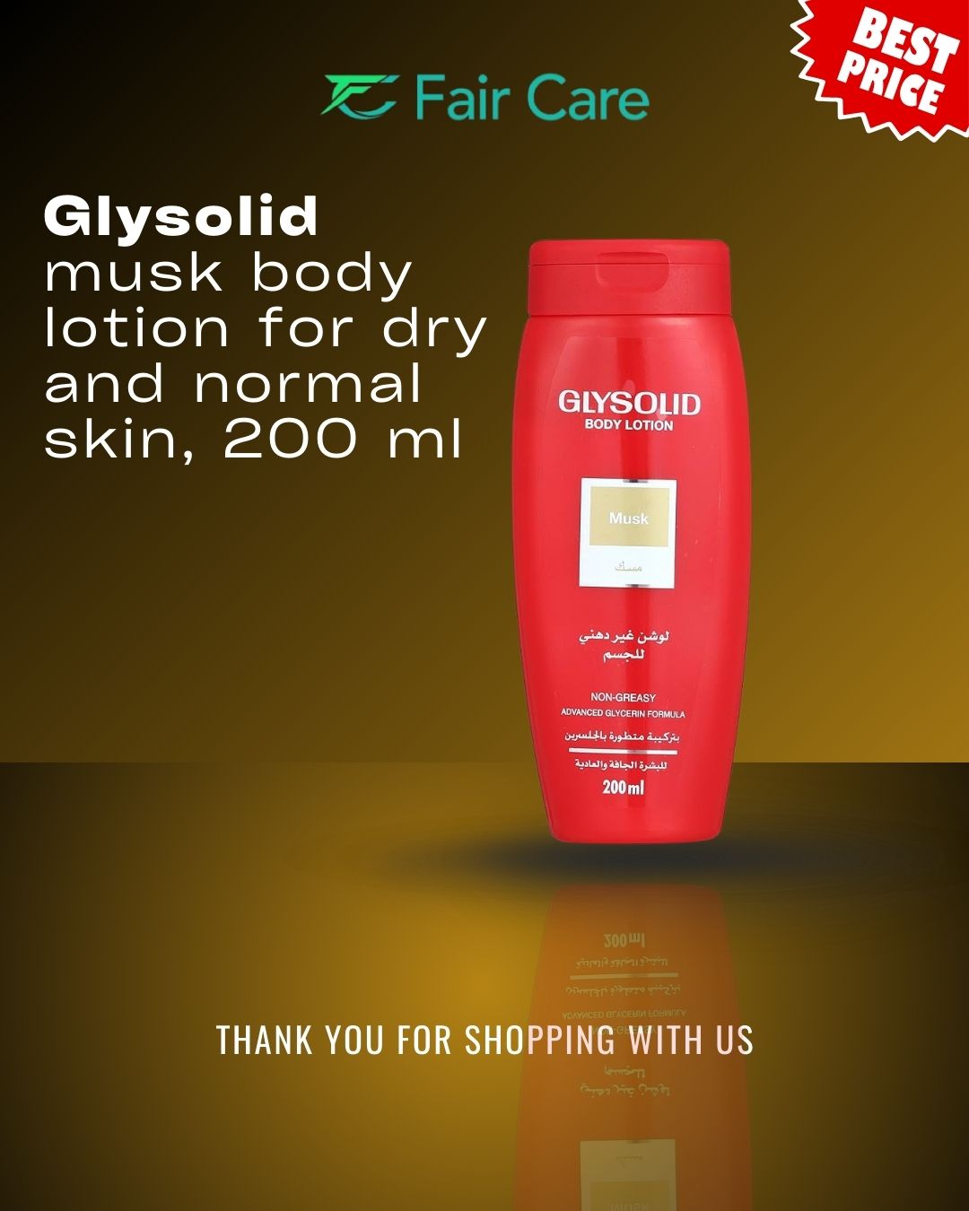 Glysolid Body Lotion For dry & normal with musk 200ml