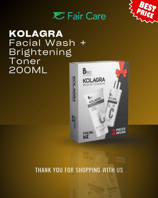 Kolagra Toner 200ml + Facial Whitening Cleanser 200ml