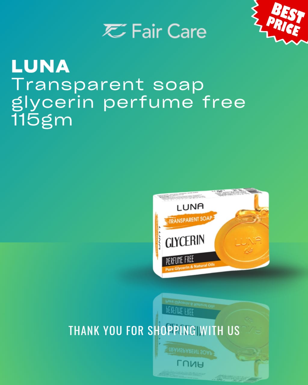 Luna transparent soap glycerine 115gm