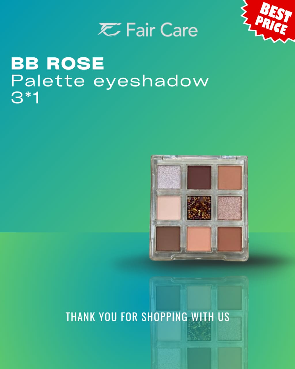 BB Rose Palette eyeshadow 3*1