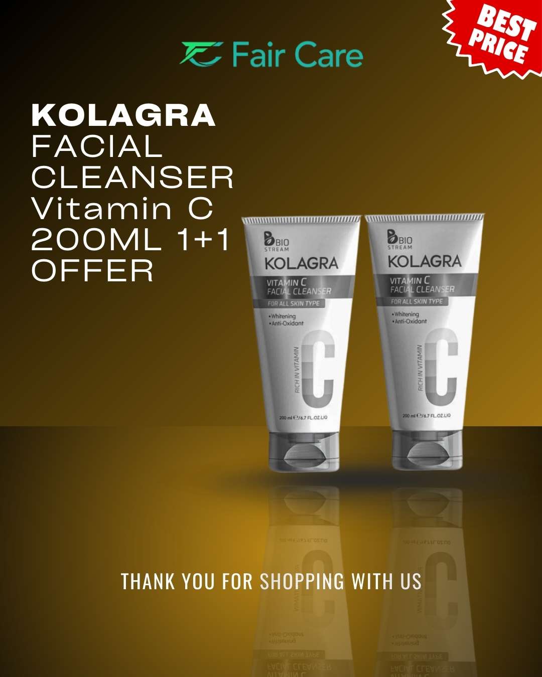 Kolagra Vitamin C Facial Cleanser (Offer 1+1)