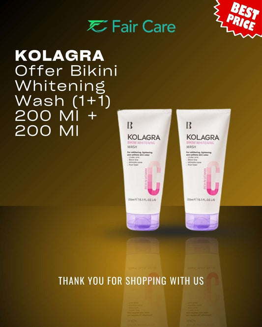 Kolagra Bikini & Underarm Whitening Cleanser 200ml (1+1)