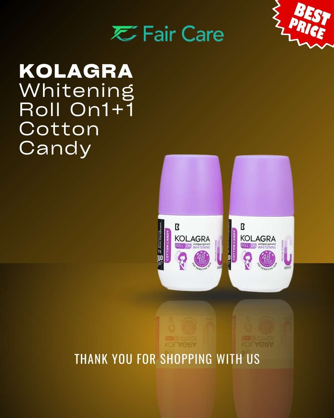 Kolagra Roll-On cotton candy whitening (Offer 1+1)