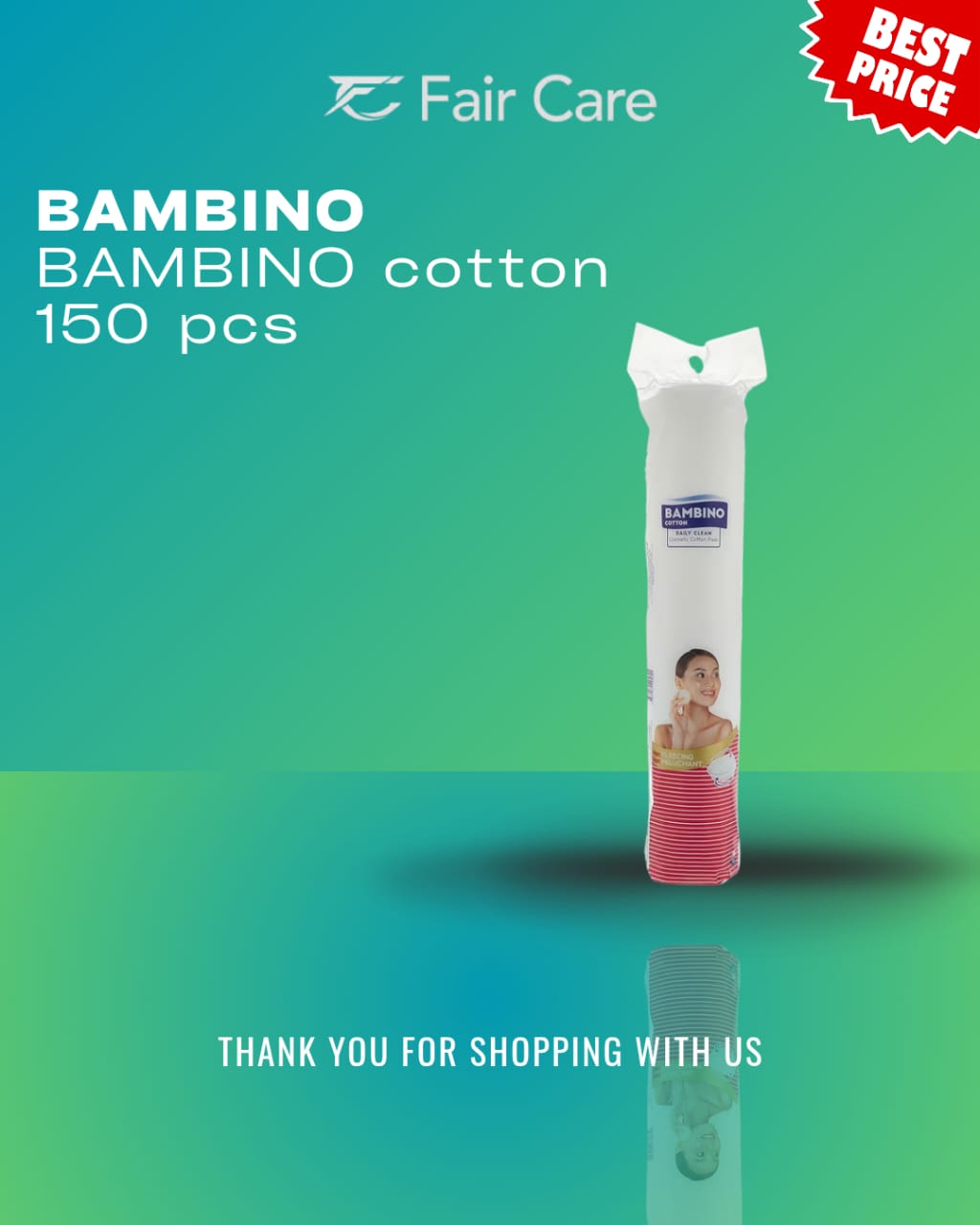 بامبينو قطن 150 قطعة