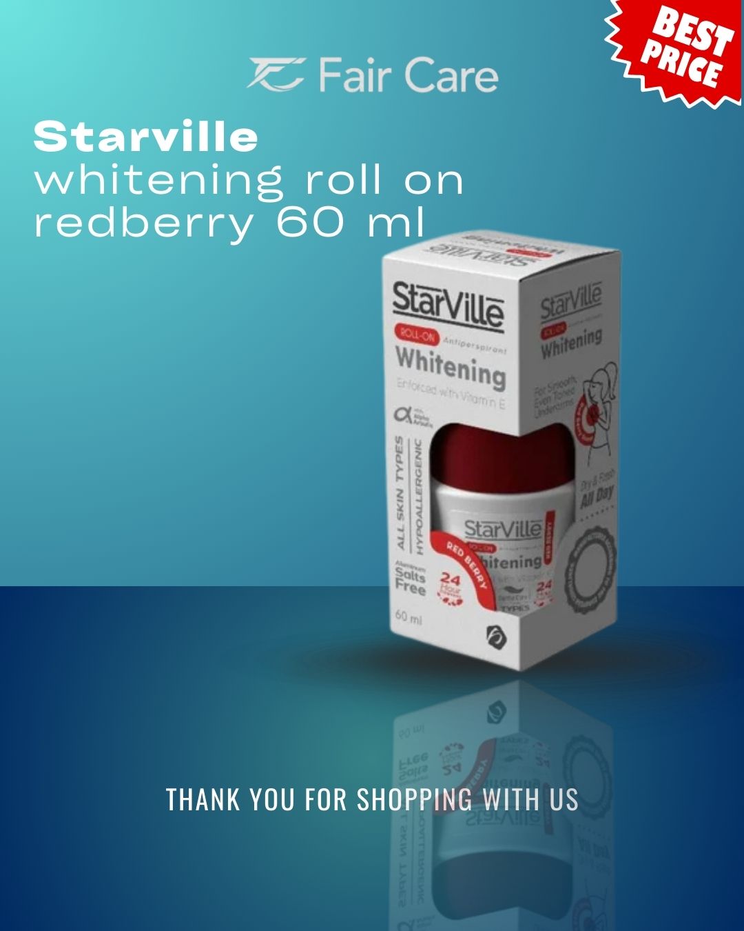 Starville whitening roll on redberry (60 gm)